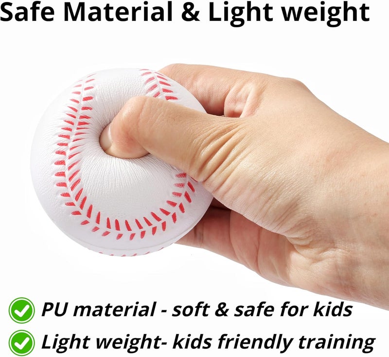 INTOWIND 12 Pack Foam Baseballs Softballs Foam Training Ball for Kids Beginners, 9 inch Practice Baseballs Tballs, Safe Throwing, Catching and Batting Practice - Image 3